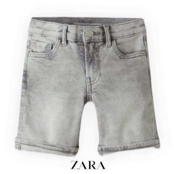 ZARA Kids | Gray | STRAIGHT FIT DENIM SHORTS - Picture 1 of 4